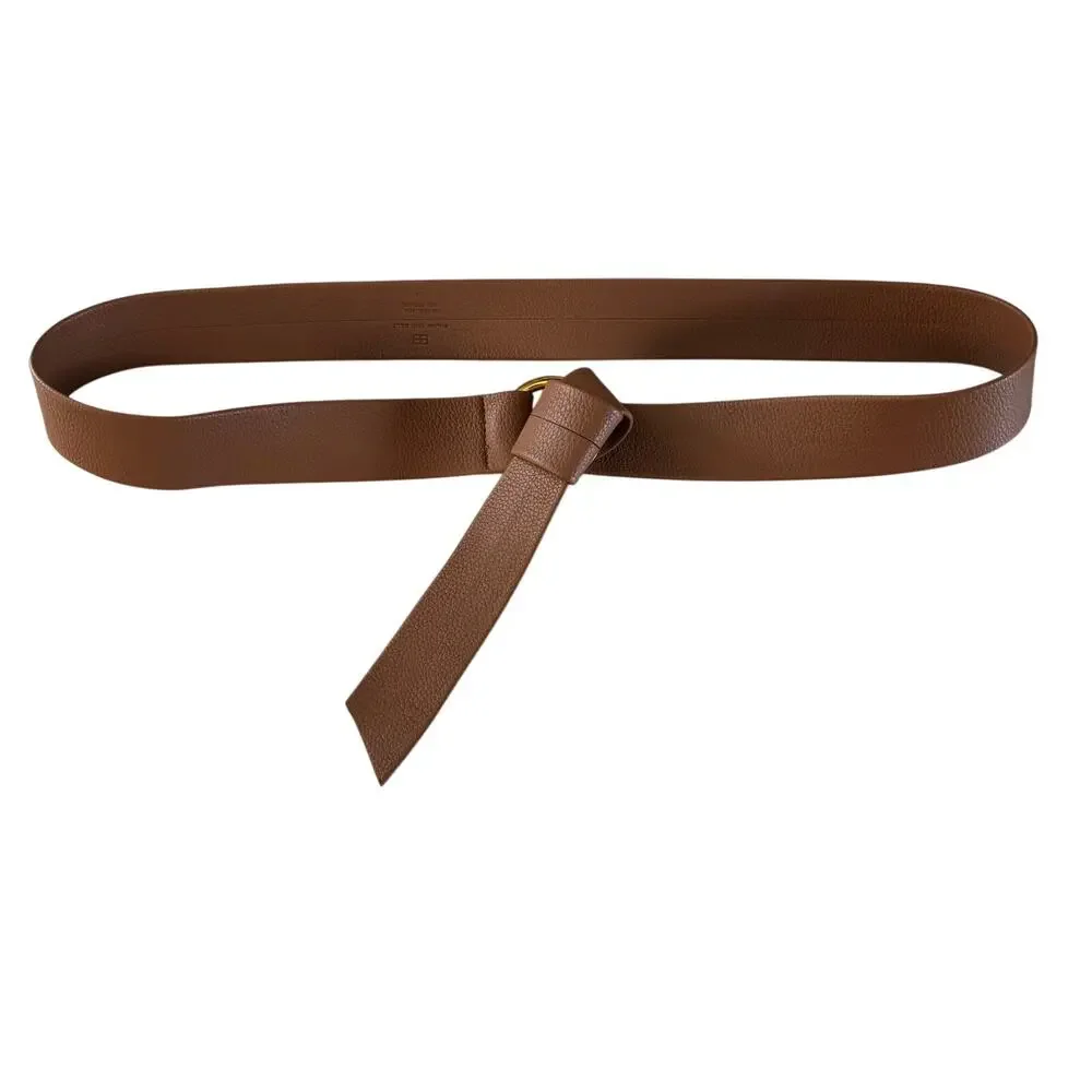 B-Low the Belt synthetic faux leather wrap style belt nude tan goldtone ring O/S